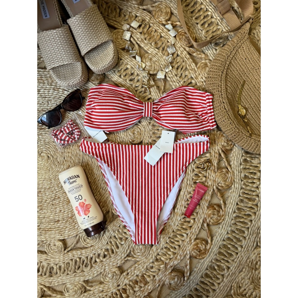 Abercrombie Red Stripe Swimsuit Bikini